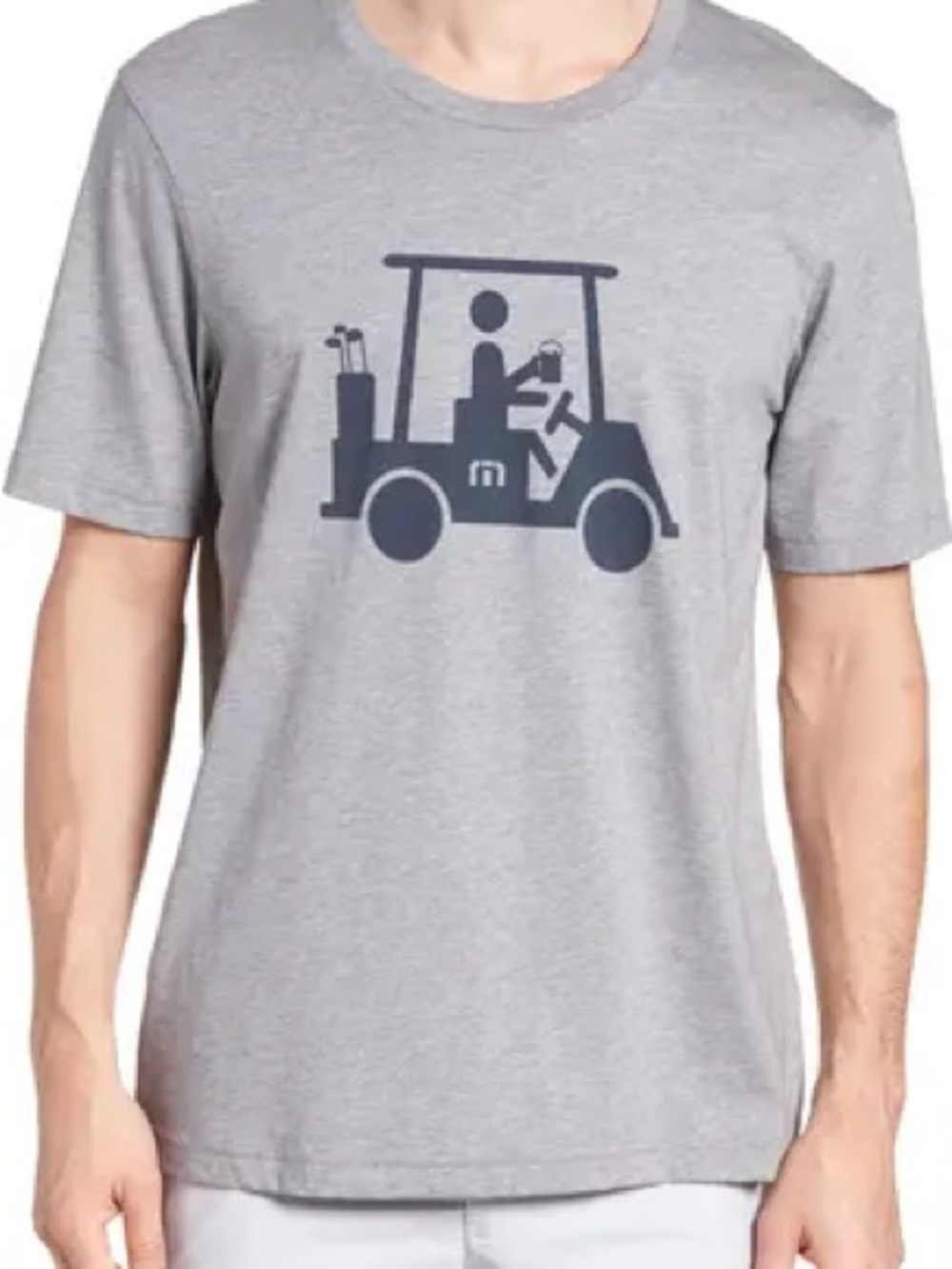 Travis Matthew gray golf cart guy t shirt sz M